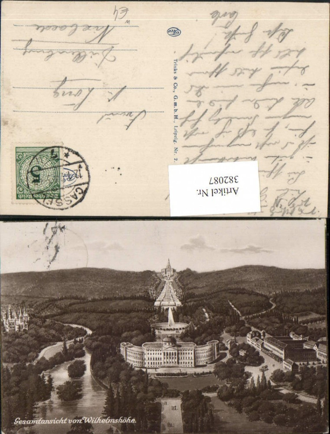 382087,Kassel Gesamtansicht von Wilhelmshöhe m. Schloss