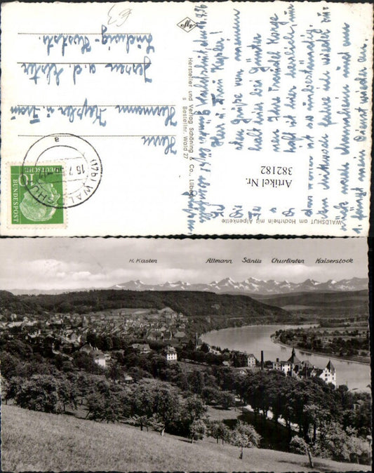 382182, Waldshut am Hochrhein, panoramic view with Alpine mountain range