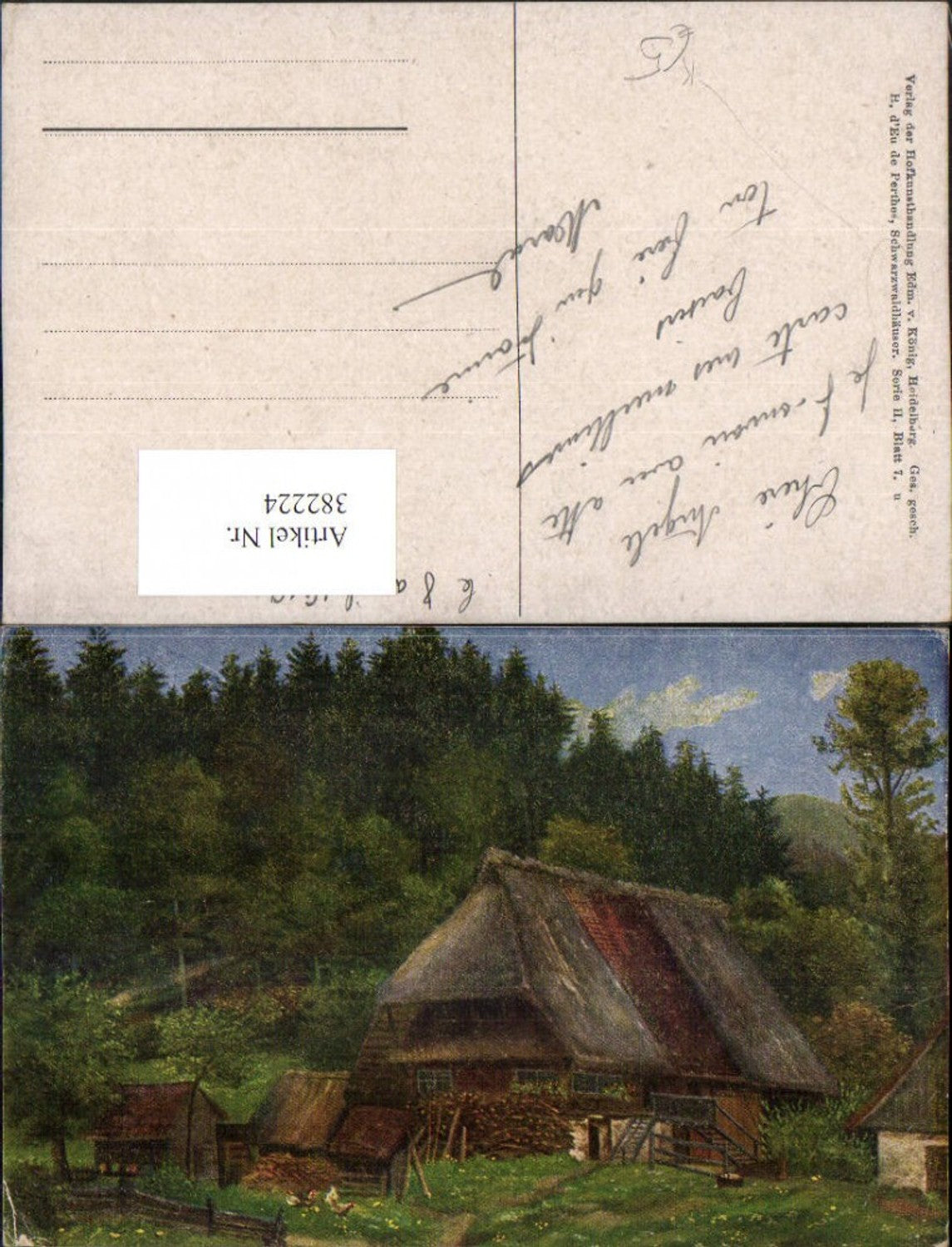382224,Künstler AK Schwarzwaldhaus pub Edmund v. König 2/7