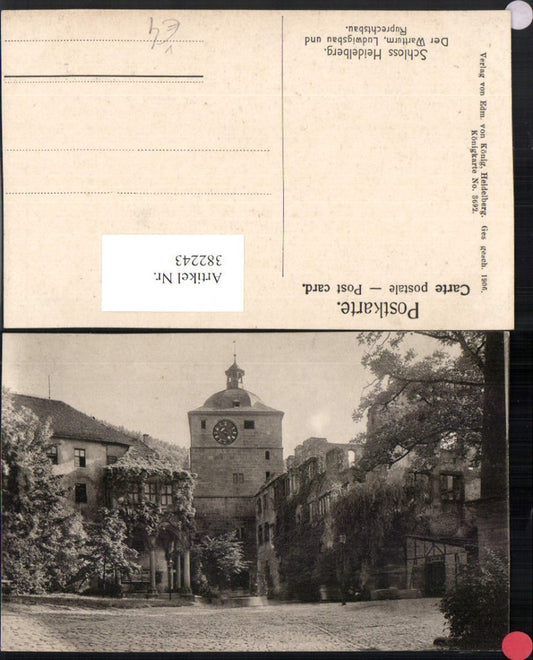 382243, Heidelberg Castle Watchtower Ludwigsbau and Ruprechtsbau pub Edmund v. König 3692