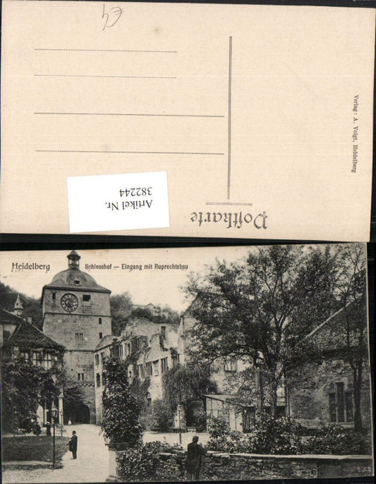 382244, Heidelberg Schloss Hof entrance with Ruprechtsbau