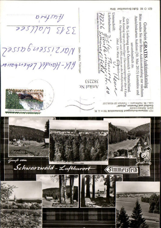 382253, Simmersfeld in the Black Forest, Total Rehmühle Sawmill, Multi-view postcard