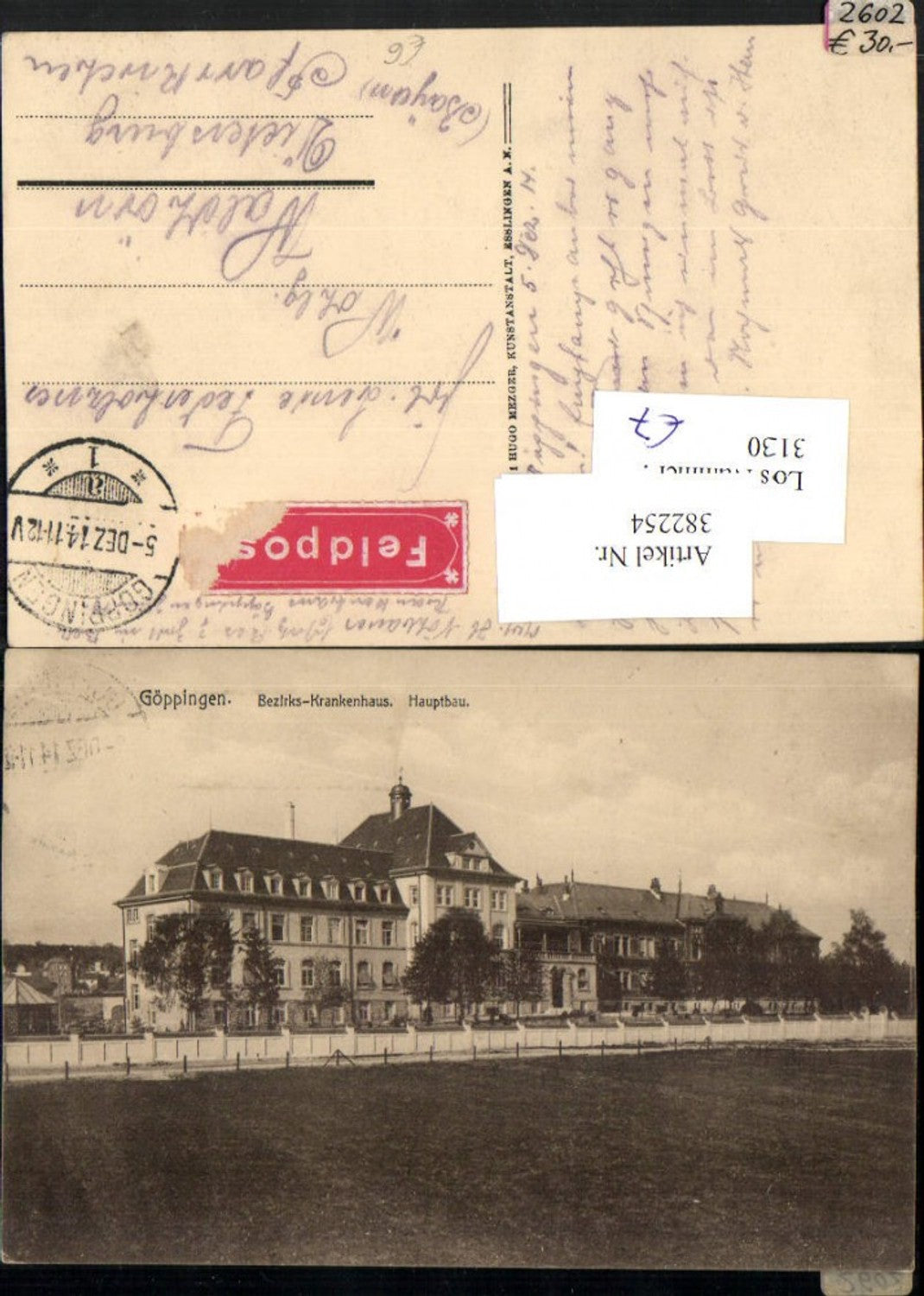 382254,Göppingen Bezirks-Krankenhaus Spital Hauptbau