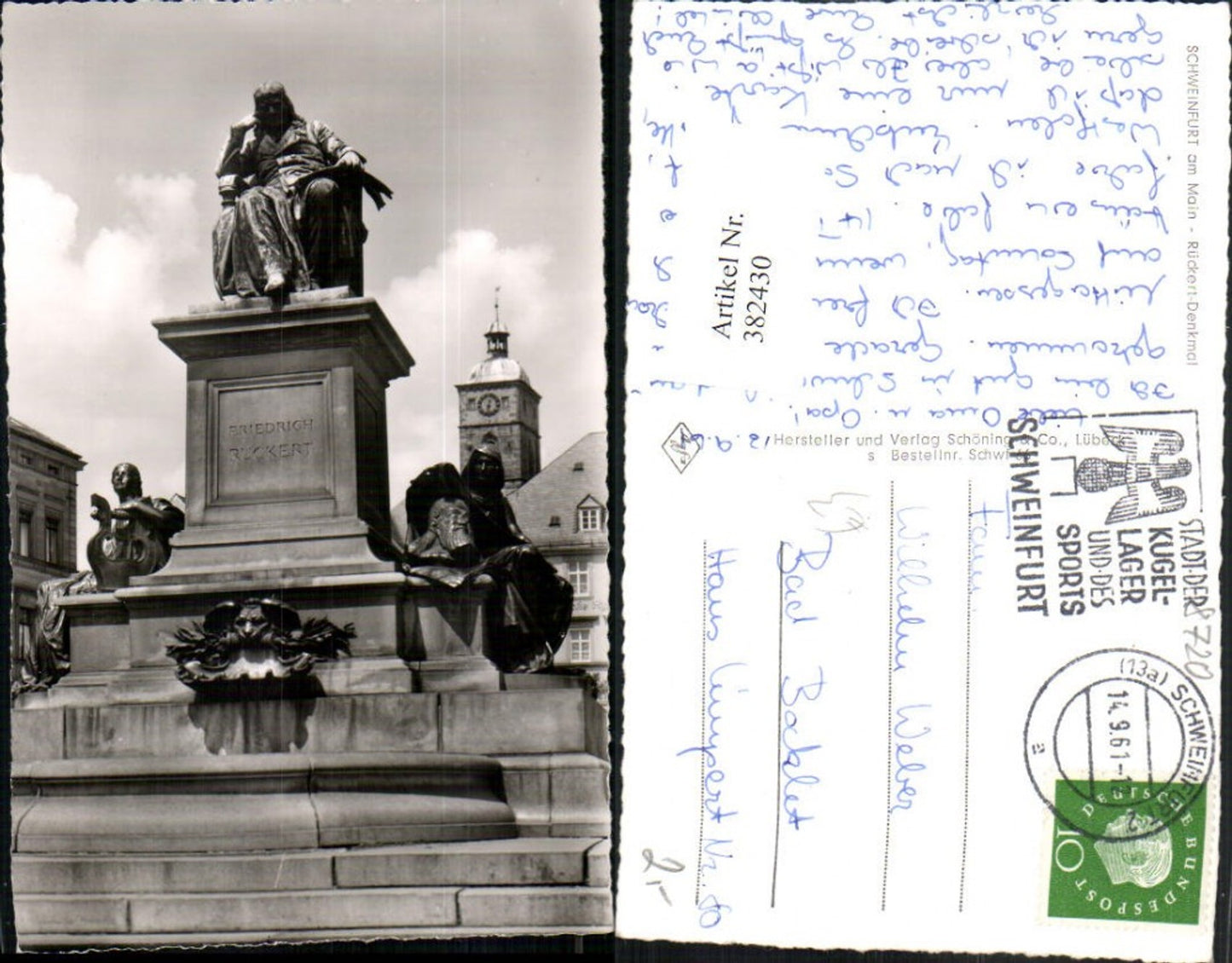382430, Schweinfurt am Main Rückert Monument Statue