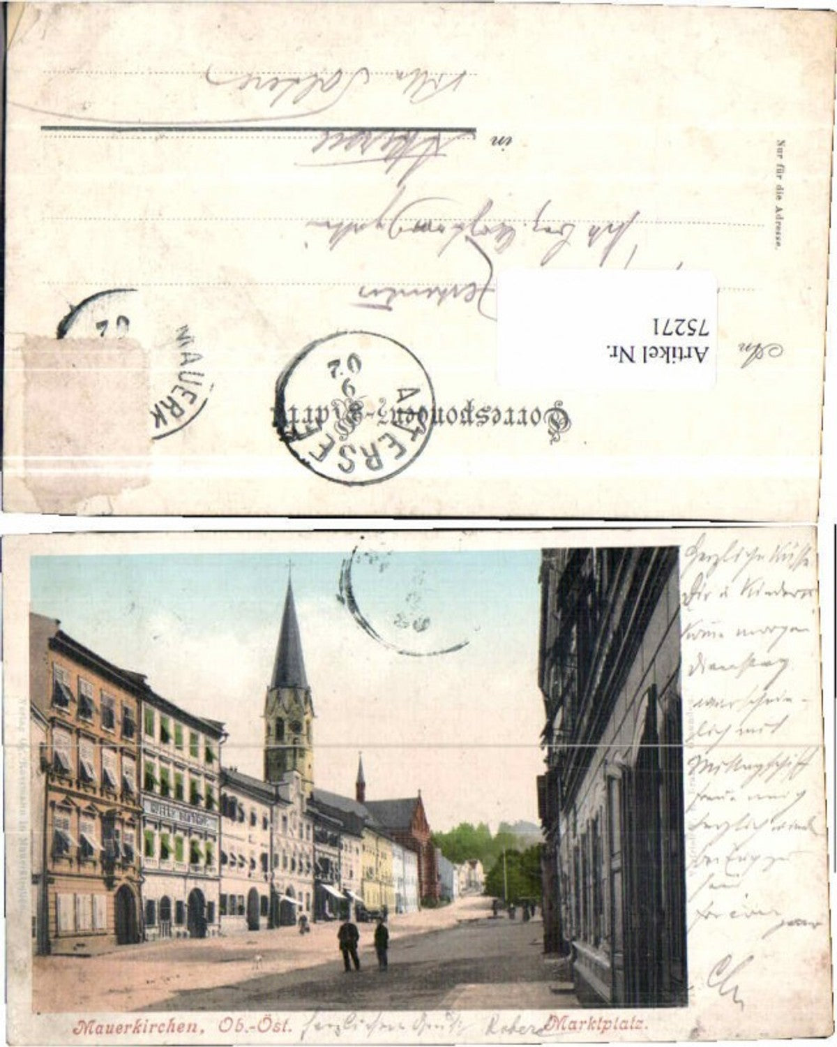 75271,Mauerkirchen Marktplatz Partie 1900