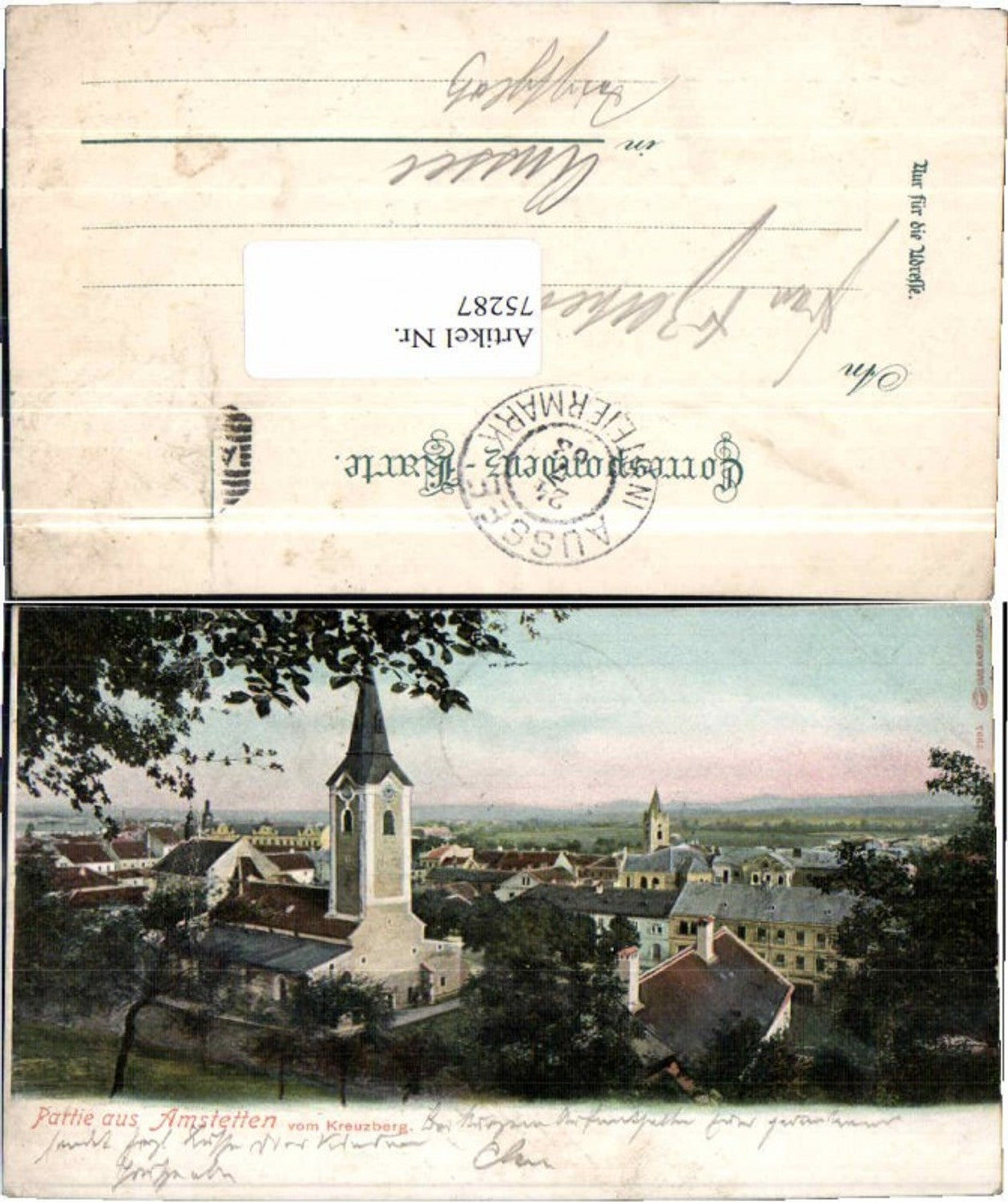 75287,Partie aus Amstetten vom Kreuzberg 1900