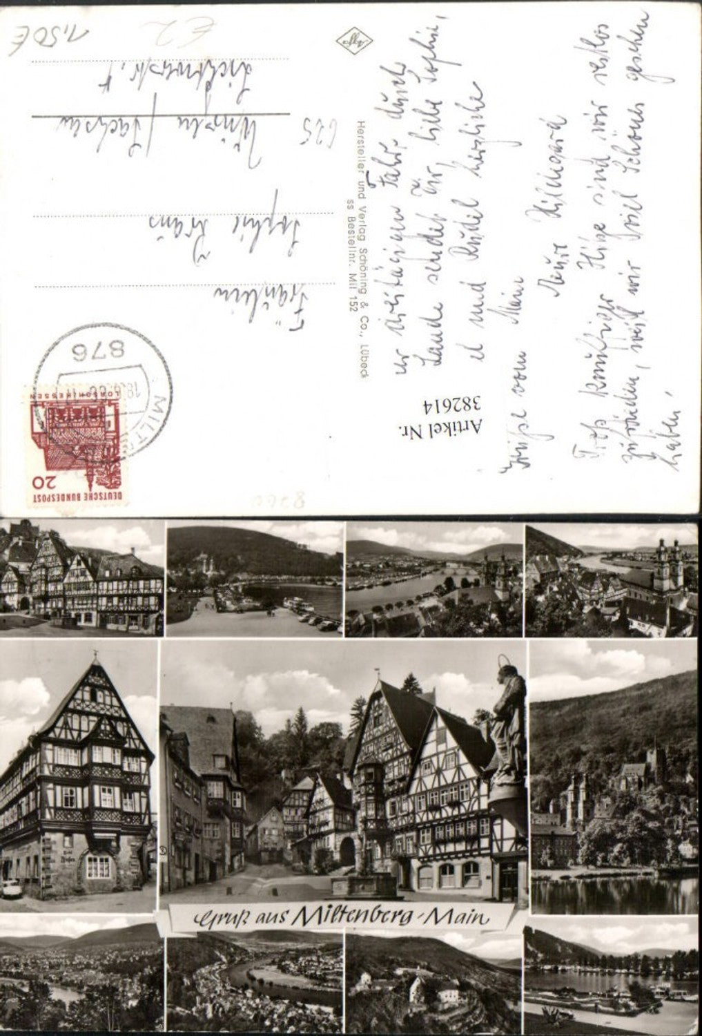 382614,Miltenberg am Main Totale Kirche Hotel Riesen Fachwerkhäuser Mehrbildkarte