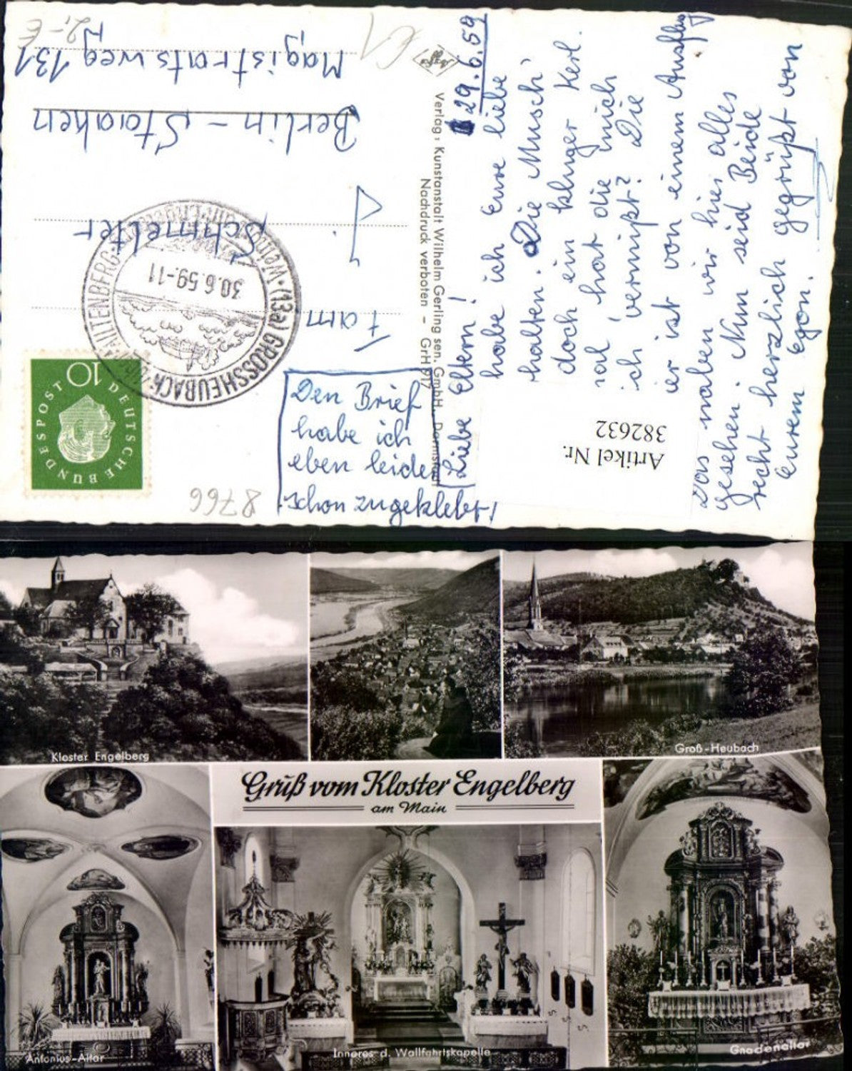382632,Großheubach am Main Totale Kloster Engelberg Mehrbildkarte