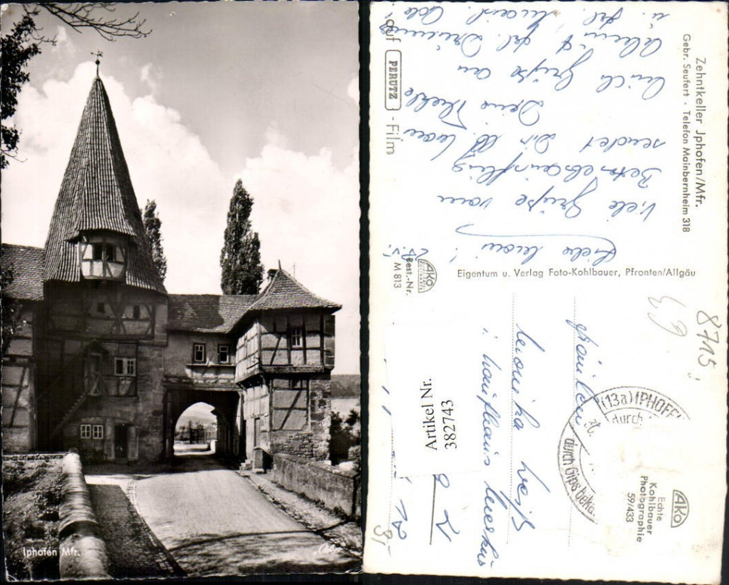 382743,Iphofen Rödelseer Tor Turm