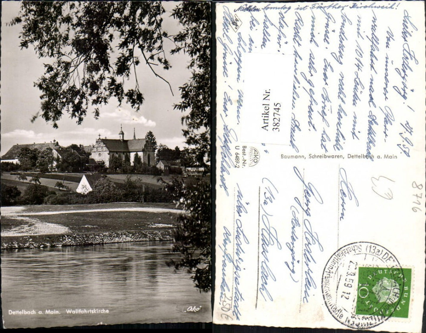 382745,Dettelbach am Main Blick zur Wallfahrtskirche Kirche