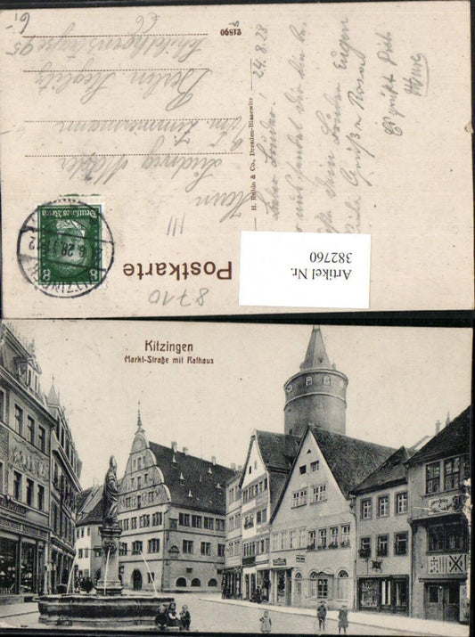 382760,Kitzingen am Main Markt-Straße m. Rathaus Brunnen Turm