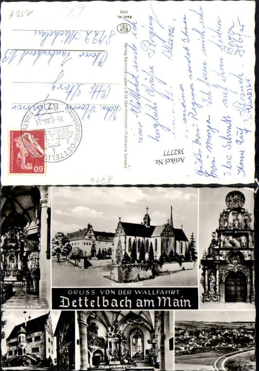 382777,Dettelbach am Main Totale Rathaus Kirche Portal Mehrbildkarte