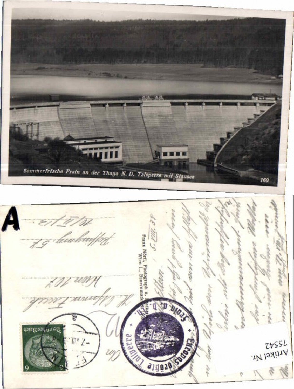 75542,Frain a.d. Thaya Talsperre mit Stausee 1939