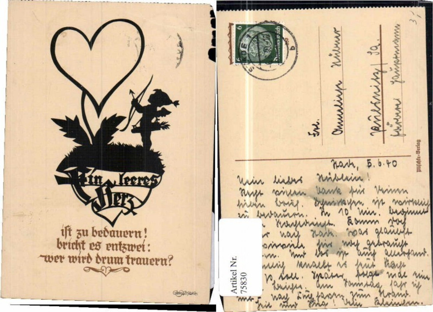 75830, Papercut G. Plischke 357 Angel Heart