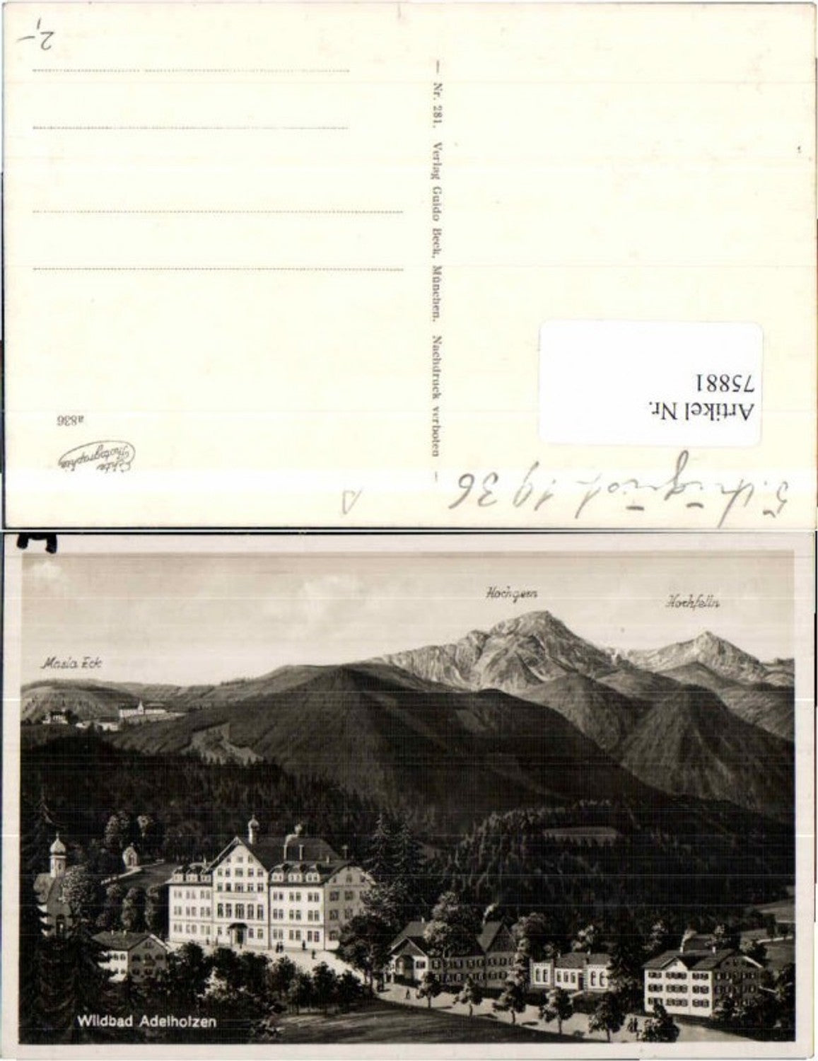 75881,Wildbad Adelholzen Totale 1936 Siegsdorf