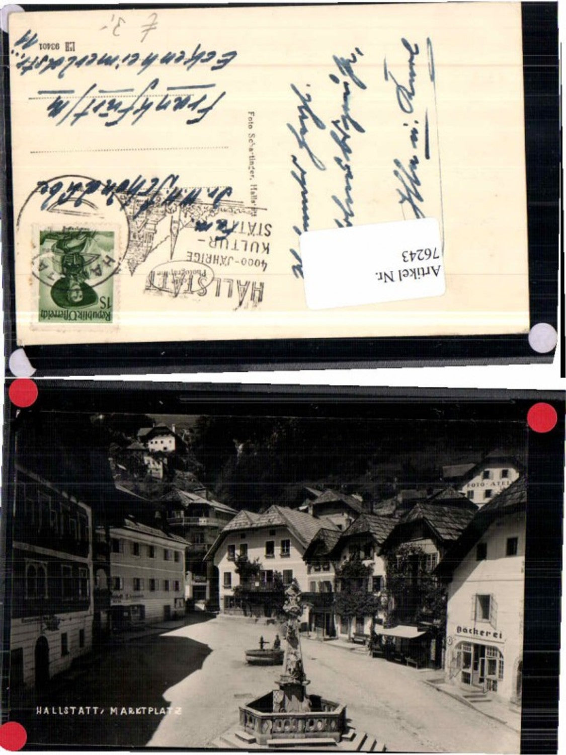 76243,FotoAK Hallstatt Marktplatz Bäckerei Pretis