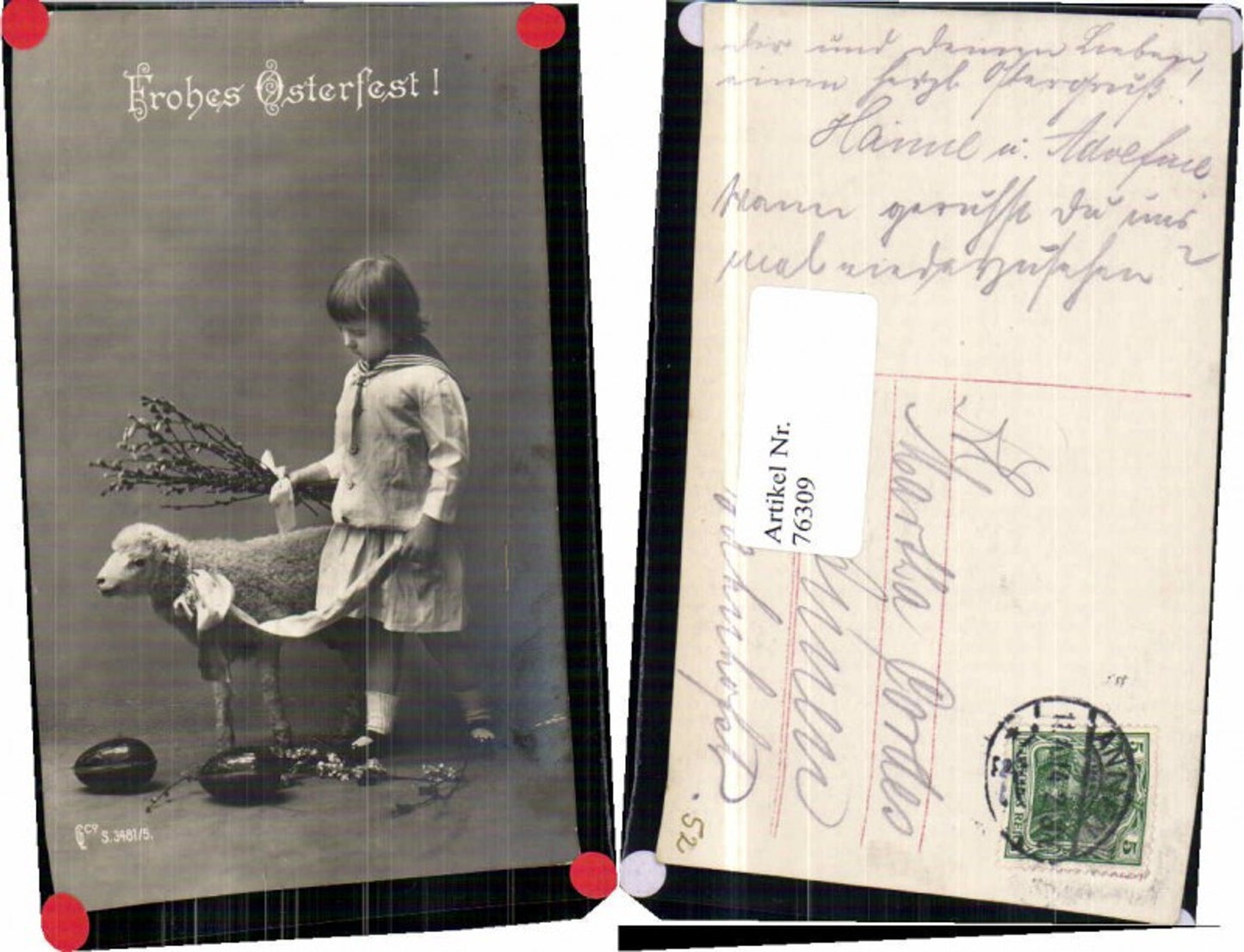 76309,Ostern Junge Matrosen Uniform Schaf Ostereier GL Co 3481-5