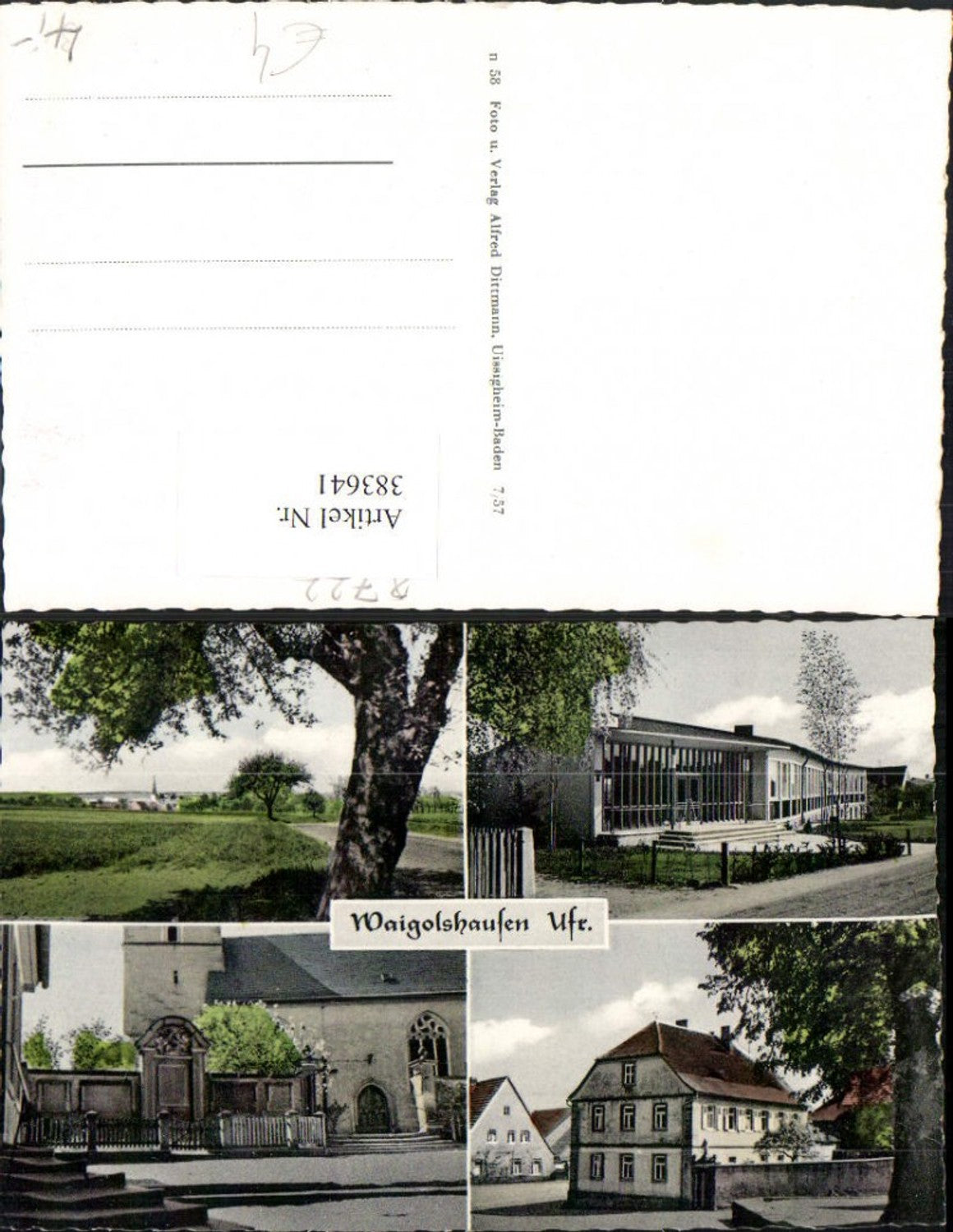 383641,Waigolshausen Teilansicht Kirche Gebäude Mehrbildkarte