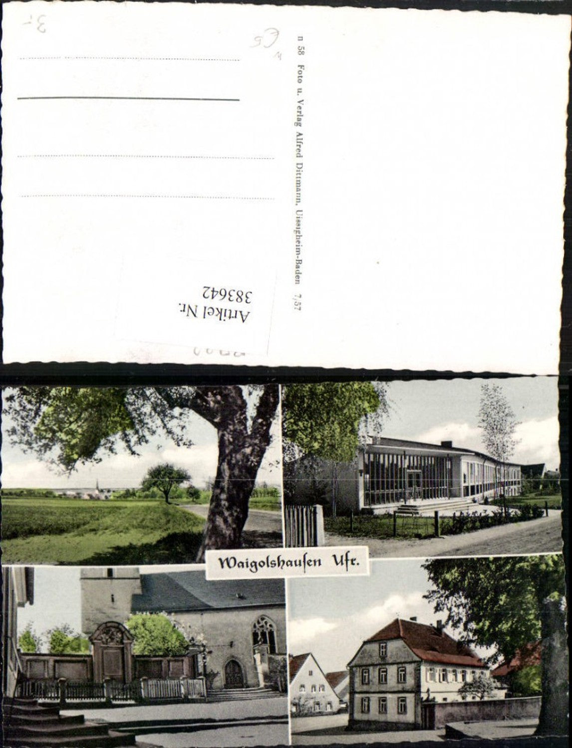 383642,Waigolshausen Teilansicht Kirche Gebäude Mehrbildkarte