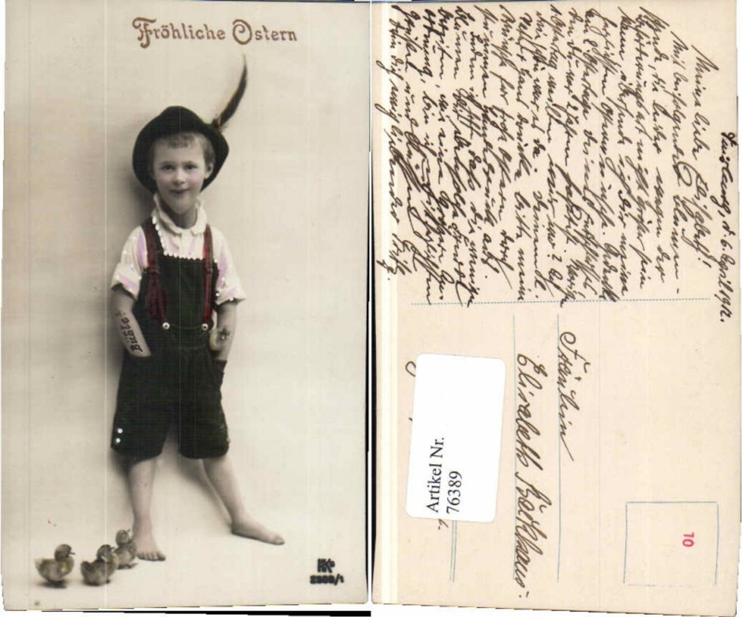 76389,Ostern Junge Hut Küken Knickerbocker Hose