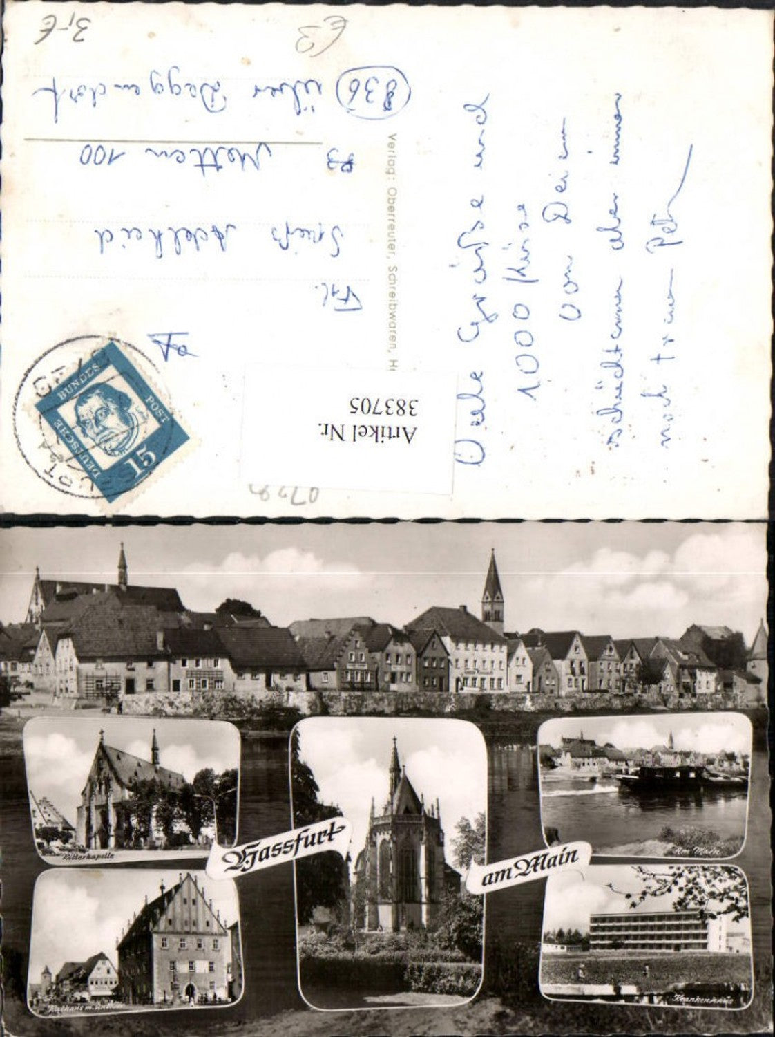 383705,Hassfurt Haßfurt am Main Totale Kirche Kapelle Rathaus Krankenhaus Mehrbildkarte