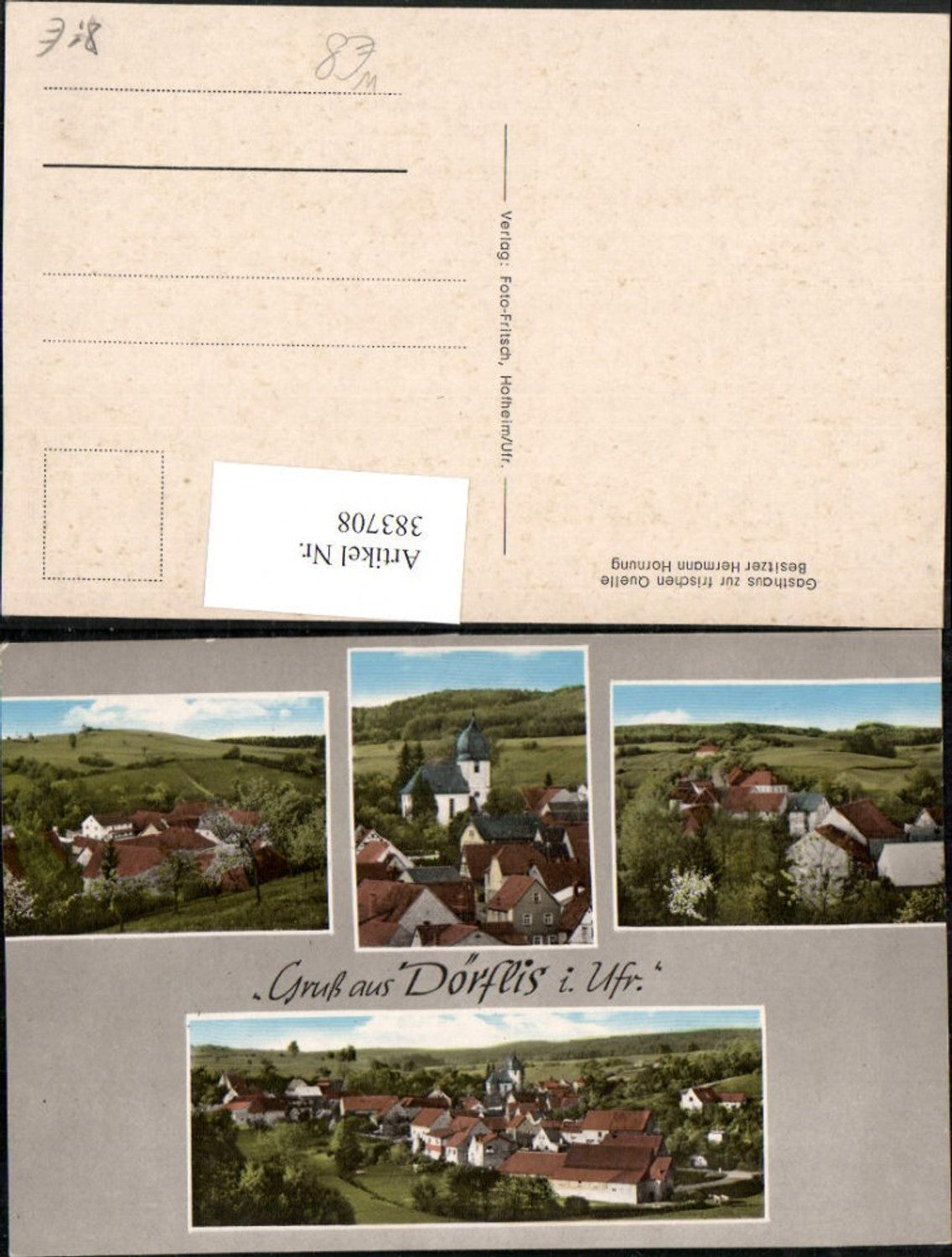 383708,Gruß aus Dörflis b. Königsberg in Bayern Totale Mehrbildkarte