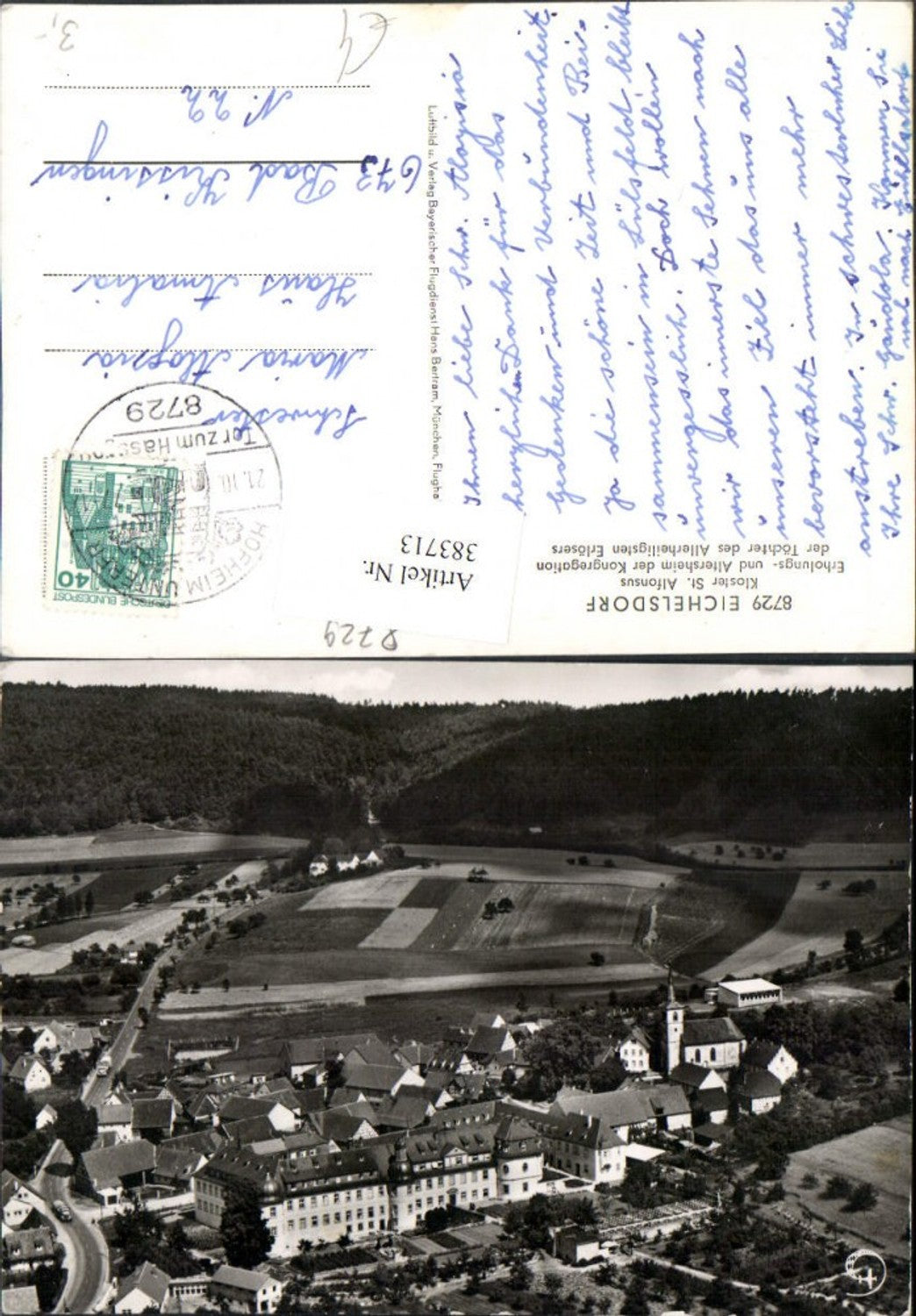383713,Eichelsdorf b. Hofheim Totale m. Kloster St. Alfonsus