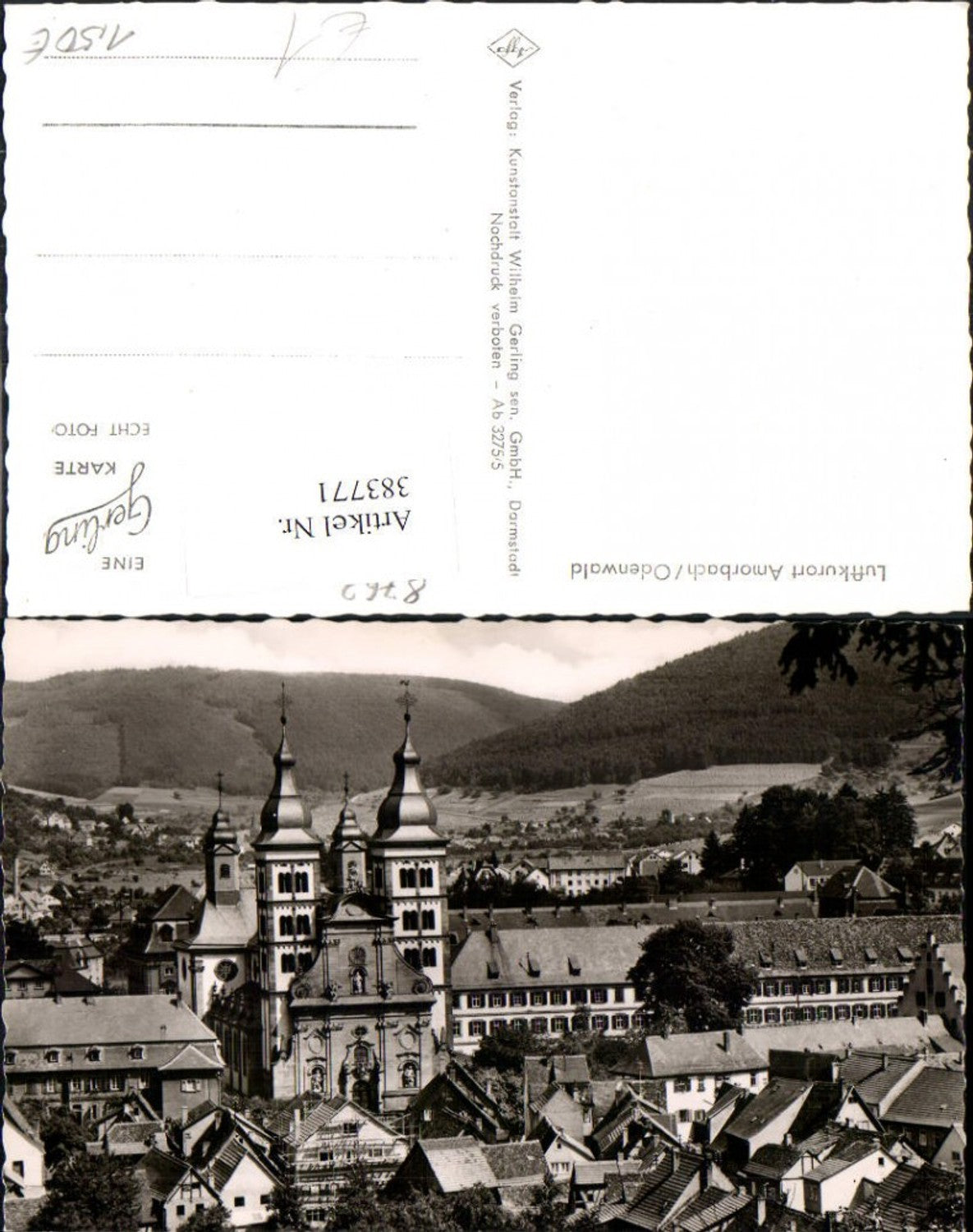 383771,Amorbach im Odenwald Teilansicht Kirche