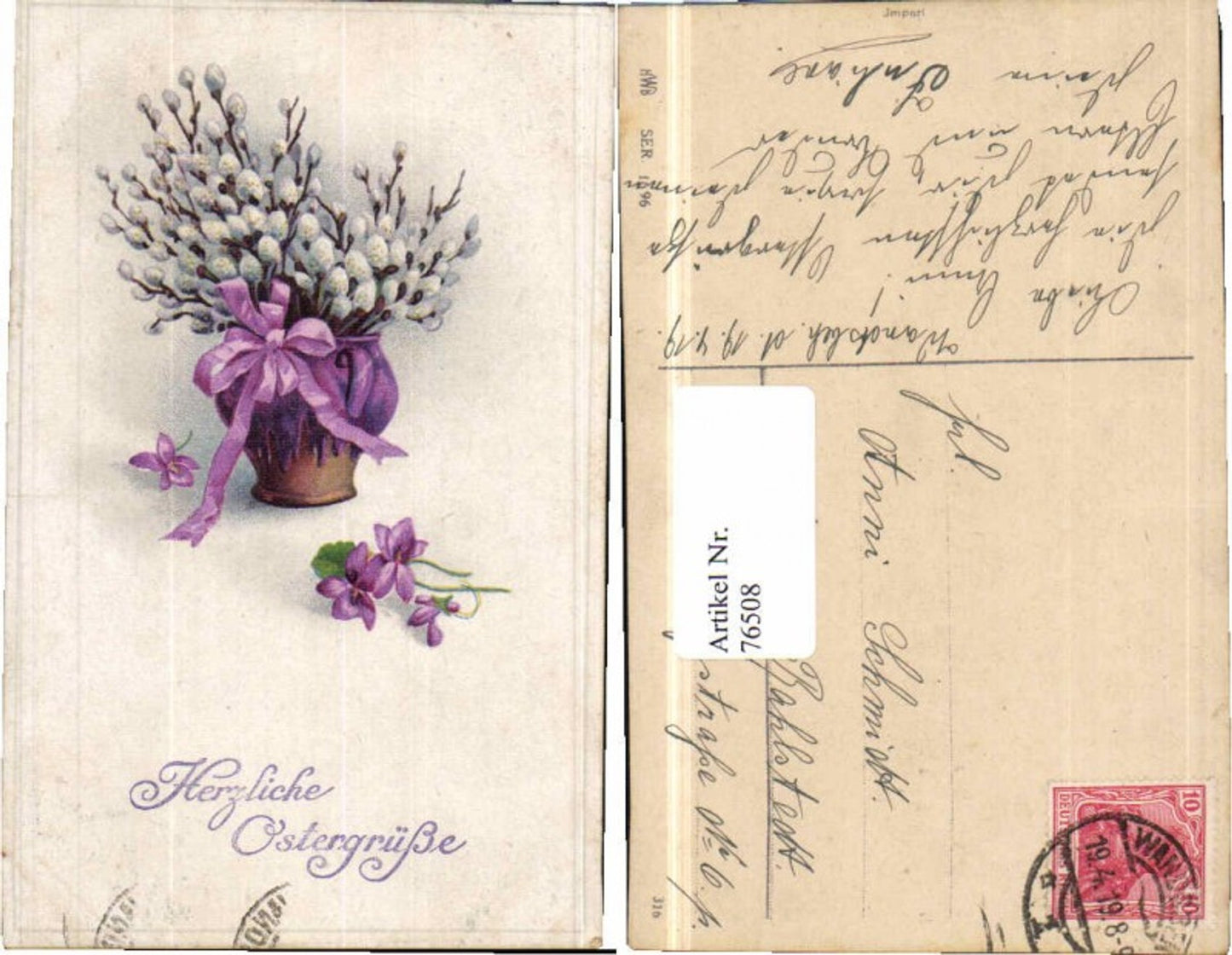 76508,Ostern Palmkätzchen in Vase