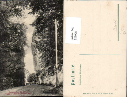 383926,Gruß aus dem Teutoburger Wald Externsteine b. Horn-Bad Meinberg Durchblick