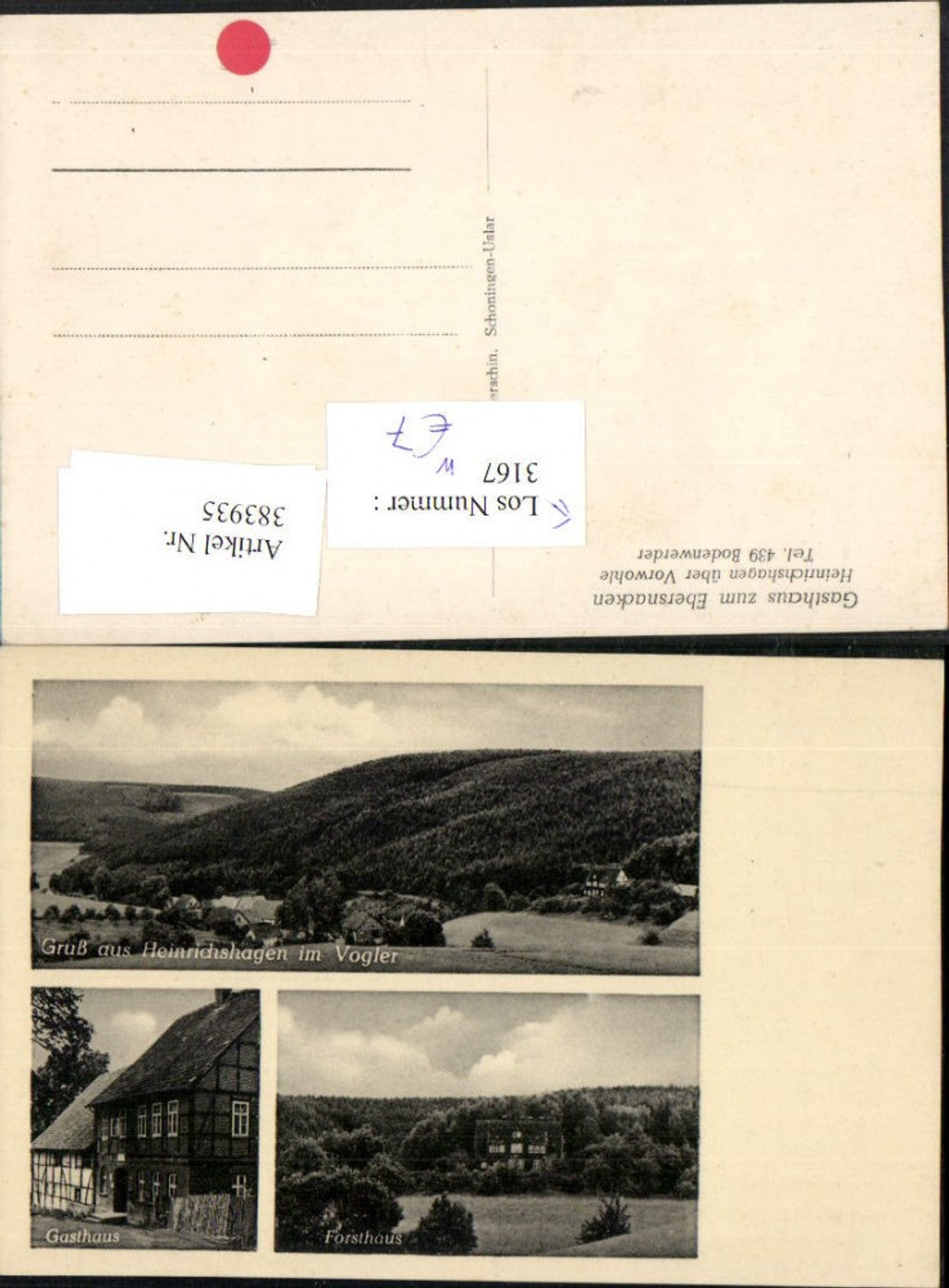 383935,Gruß aus Heinrichshagen im Vogler Forsthaus Gasthaus zum Ebersnacken Mehrbildkarte