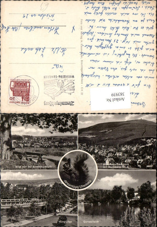 383939,Braunlage im Oberharz Totale Kurgarten Gondelteich Eichkätzchen Mehrbildkarte