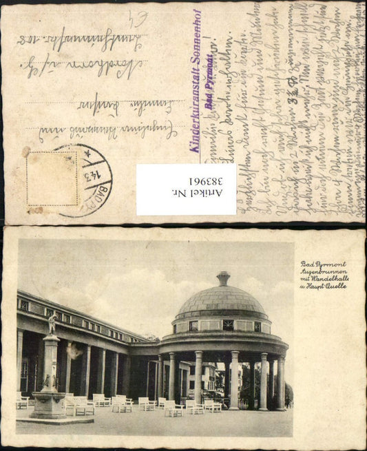 383961,Bad Pyrmont Augen-Brunnen m. Wandelhalle u. Haupt-Quelle