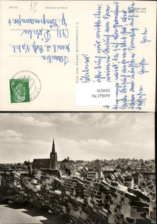 384038,Leisnig Blick vom Burgturm Teilansicht Kirche pub VEB