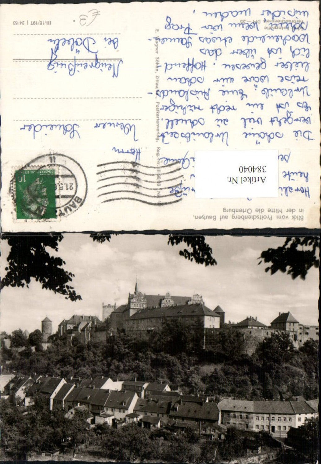 384040,Blick vom Proitschenberg auf Bautzen m. Ortenburg Burg