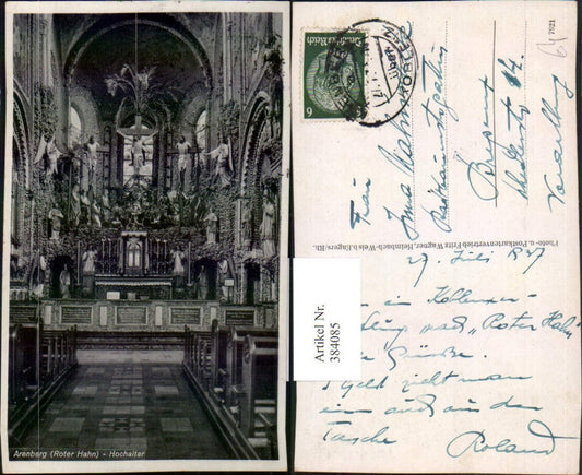 384085,Koblenz Arenberg Roter Hahn Kirche Innenansicht Hochaltar