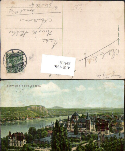 384102,Remagen Teilansicht Kirche m. Erpeler Berg pub Ottmar Zieher