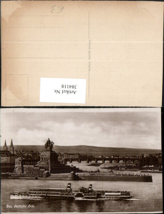 384118,Koblenz am Rhein Das deutsche Eck Denkmal Dampfer