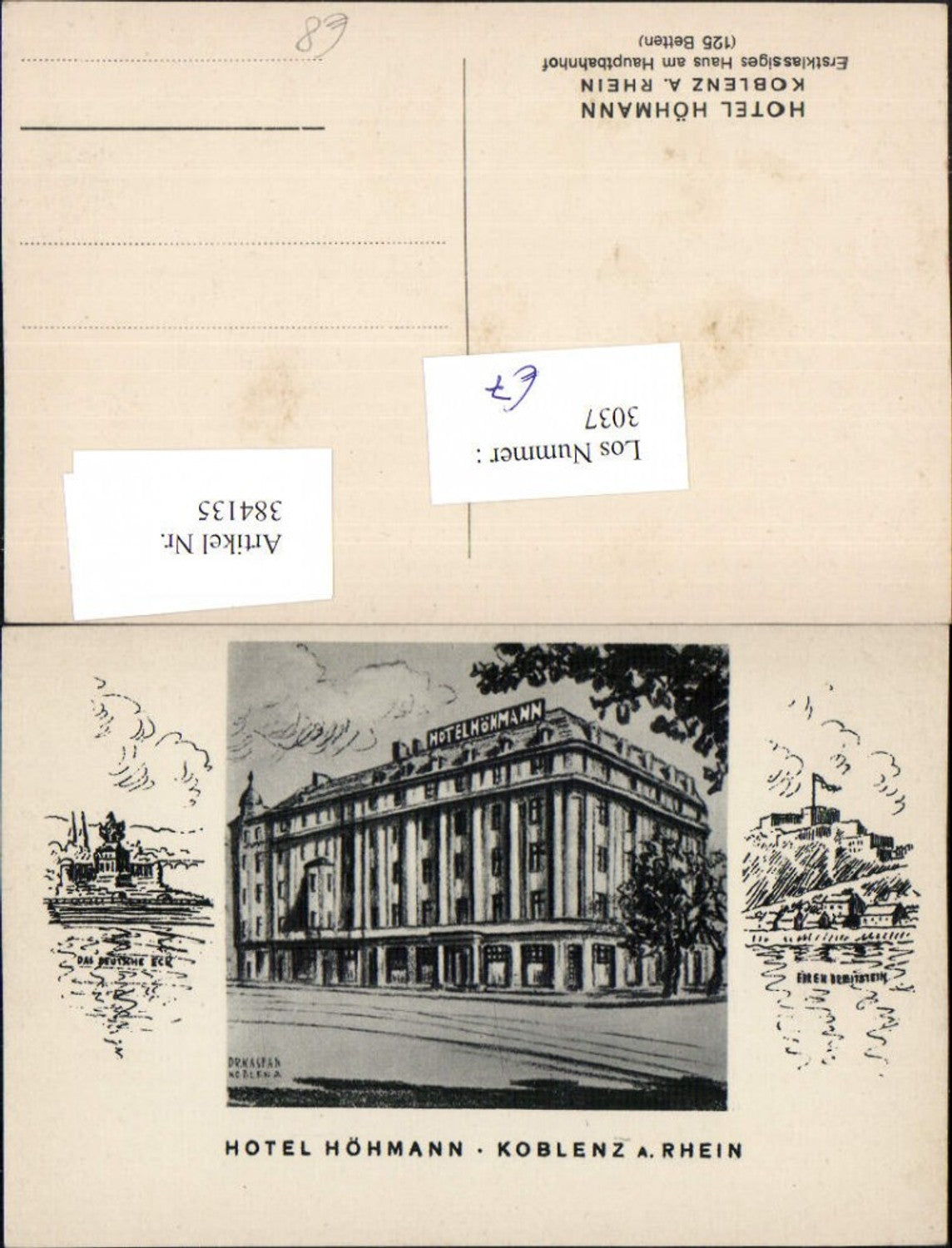 384135,Künstler AK Dr. Kaspar Koblenz am Rhein Hotel Höhmann