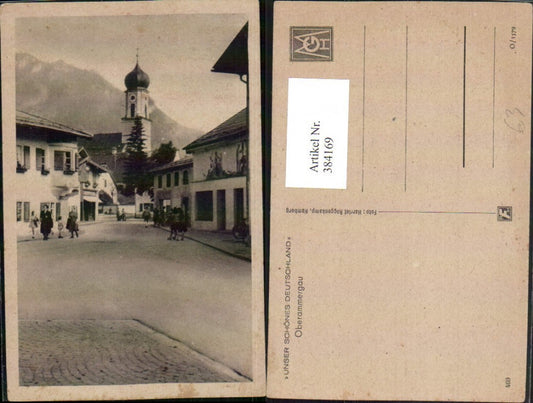 384169,Oberammergau Straßenansicht Kirche