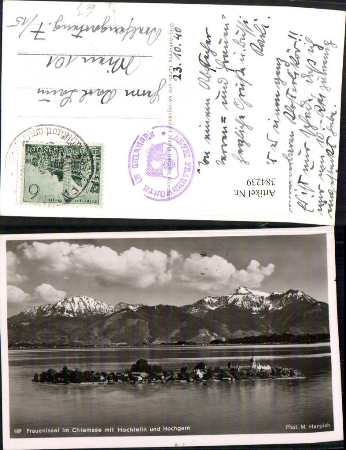 384239,Fraueninsel im Chiemsee m. Hochfelln u. Hochgern Bergkulisse