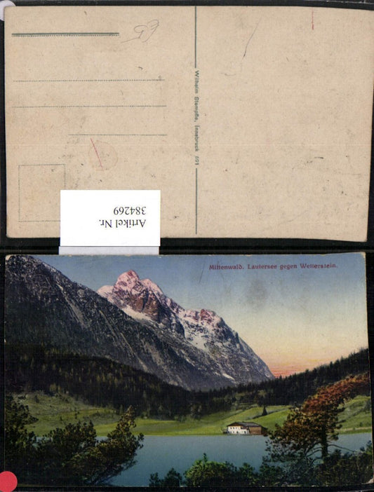 384269.Mittenwald Lautersee See geg. Wetterstein Bergkulisse