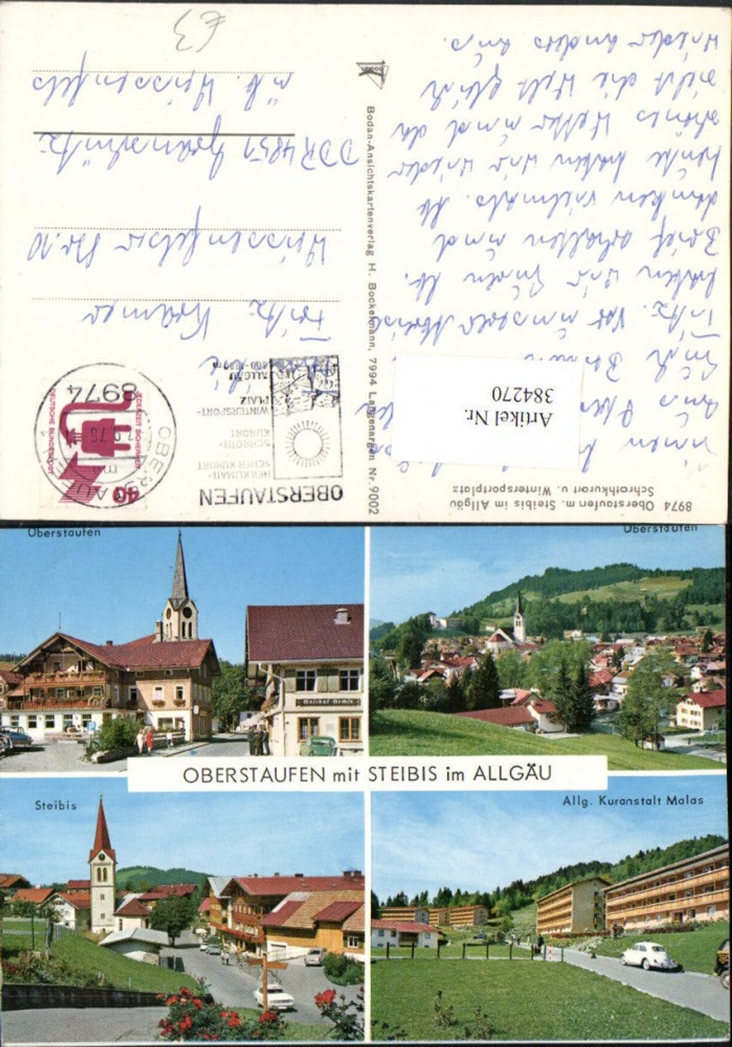 384270. Oberstaufen m. Steibis im Allgäu Totale Kuranstalt Malas Multiview Map