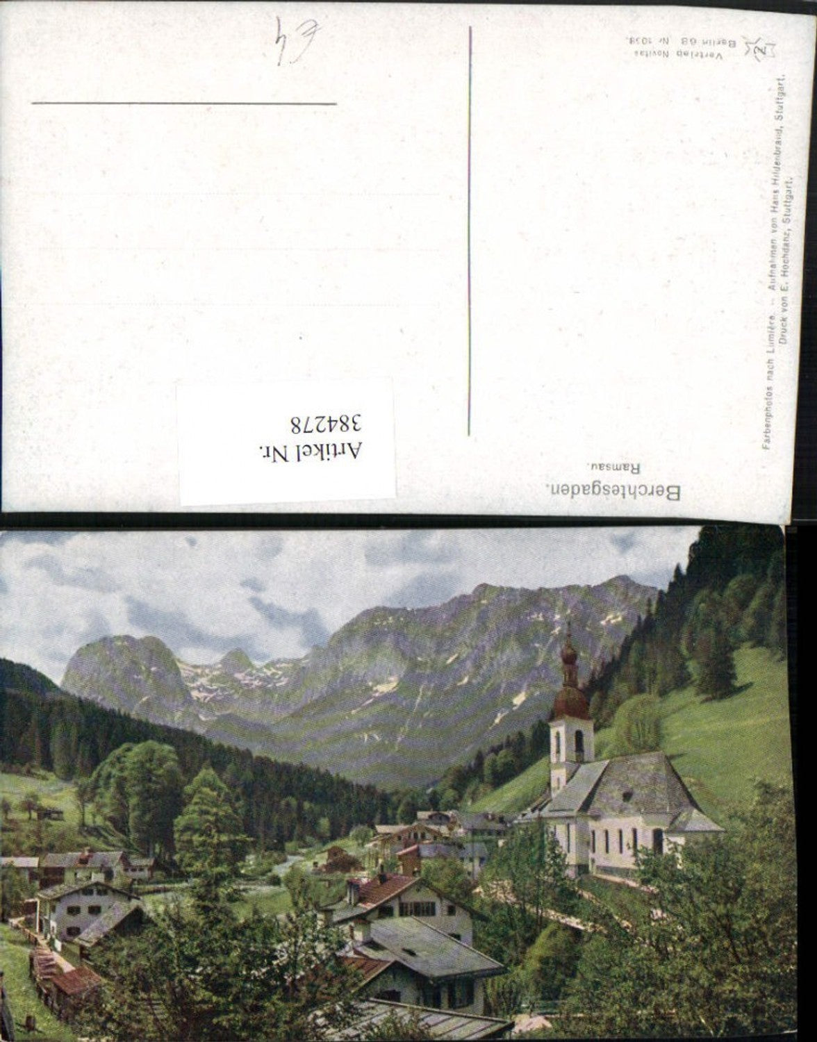 384278.Berchtesgaden Ramsau Totale Kirche Bergkulisse