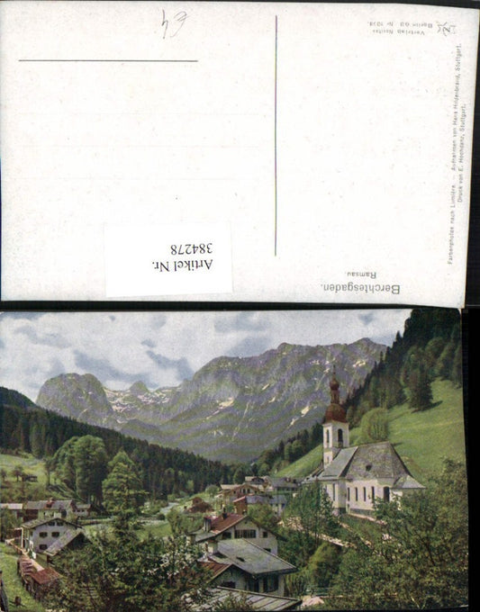 384278.Berchtesgaden Ramsau Totale Kirche Bergkulisse