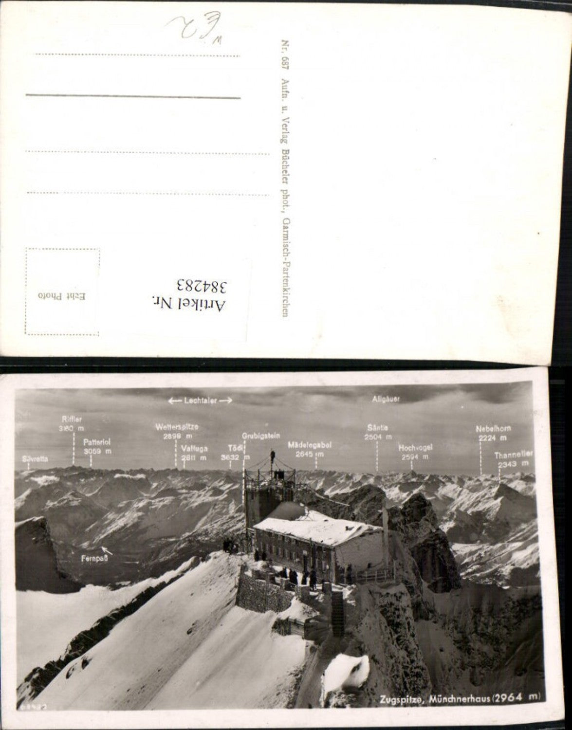 384283.Zugspitze Münchnerhaus Berghütte b. Garmisch-Partenkirchen Bergkulisse