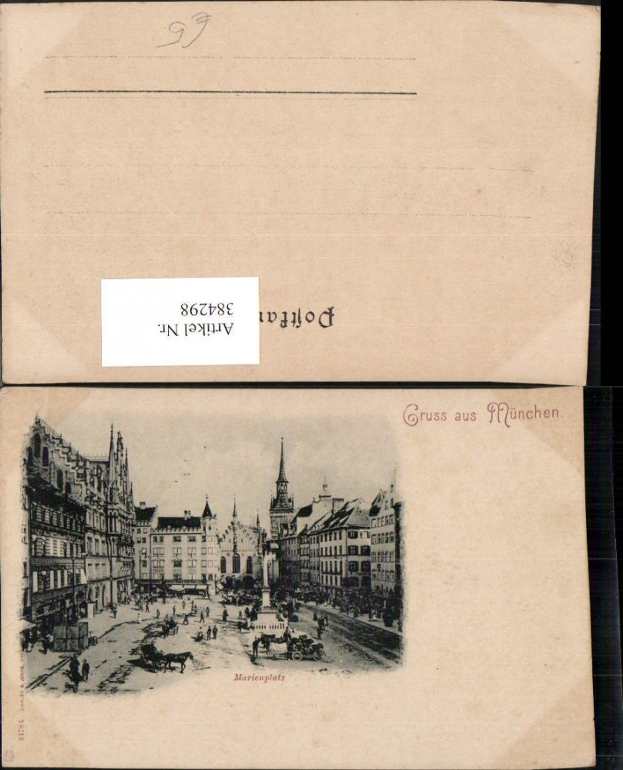 384298. Greetings from Munich, Marienplatz Square