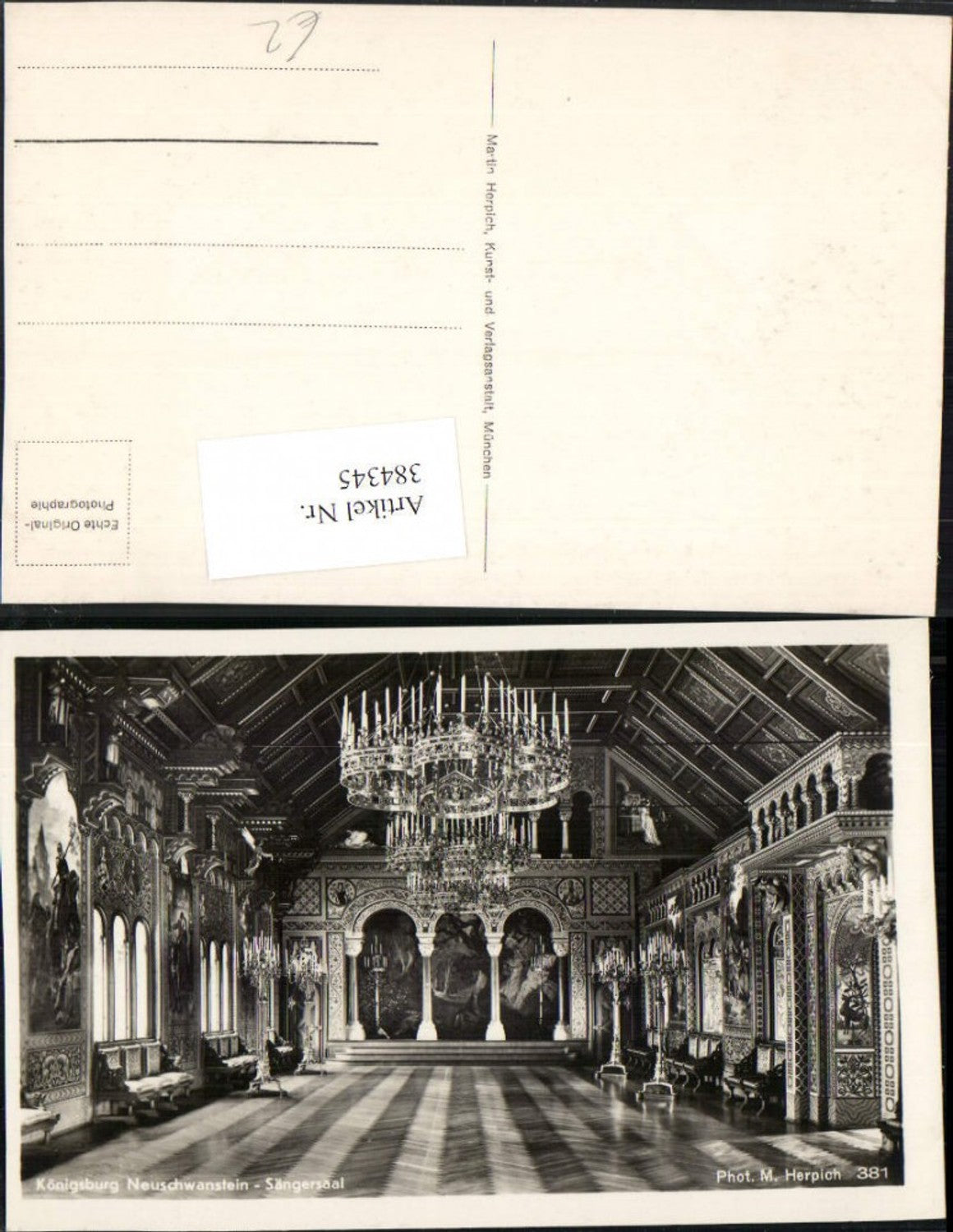 384345.Königsburg Schloss Neuschwanstein b. Füssen Sängersaal Innenansicht