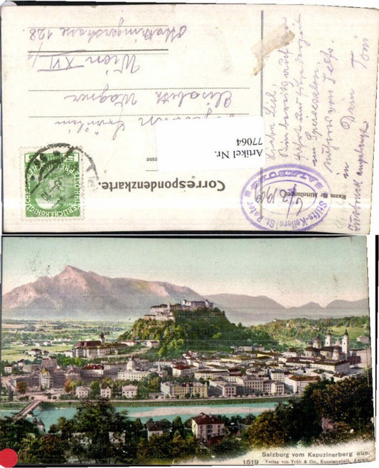 77064,Salzburg v. Kapuzinerberg COLOR 1905