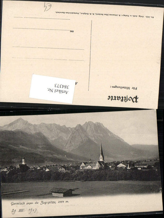 384373.Garmisch Totale geg. Zugspitze Bergkulisse